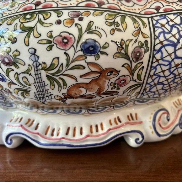 Vintage Ceramica Conimbriga 236 Hand Painted Portugal Pottery, Jardinière flower